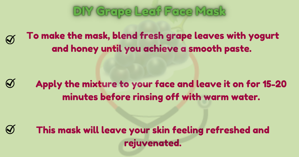 Image showing the DIY Grape Leaf Face Mask