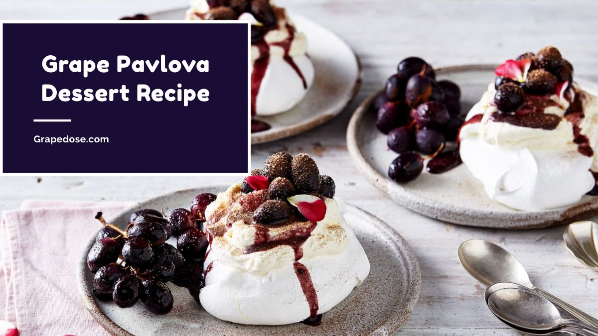 Image showing Grape Pavlova Dessert Recipe