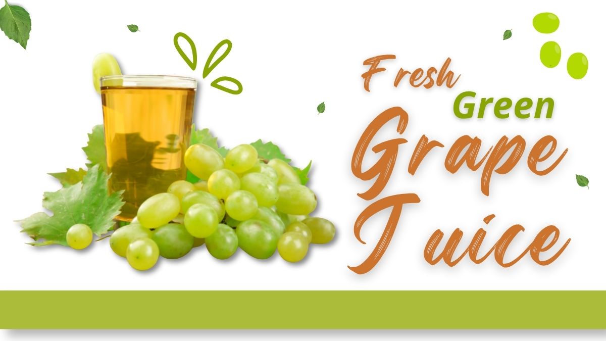 Fresh Green Grape Juice Recipe made with ripe green grapes and served chilled