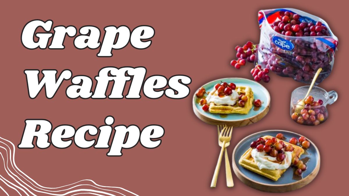 Grape Waffles Recipe made with fresh grapes and fluffy waffle batter