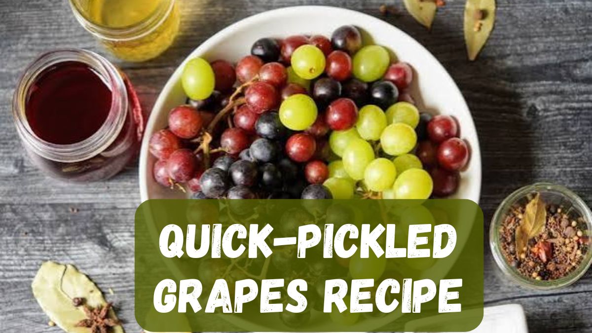 Quick-Pickled Grapes Recipe made with fresh grapes in a tangy pickling brine
