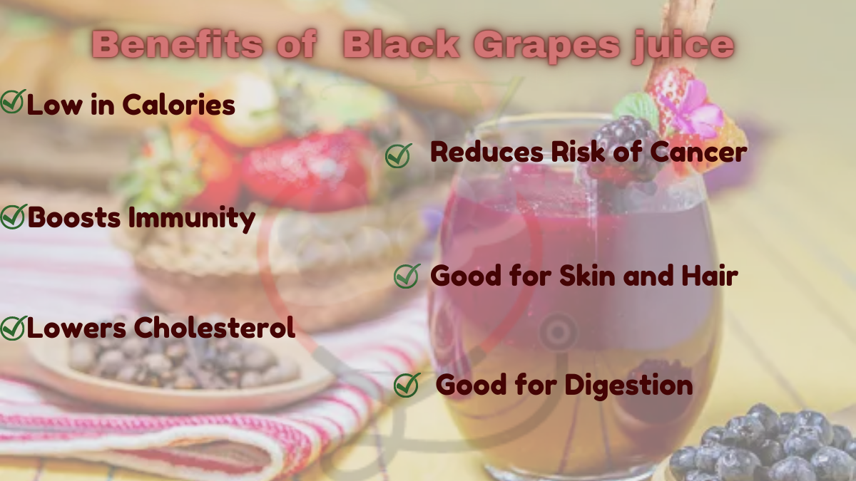 Image showing the Benefits of Black Grapes Juice