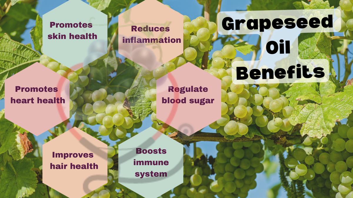 Image showing the Health Benefits of Grape Seed Oil