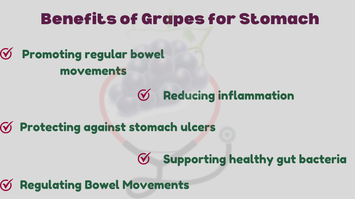 Image showing the benefits of grapes for Stomach 