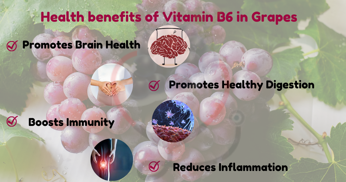 Image showing the Health Benefits of Vitamin B6 in Grapes