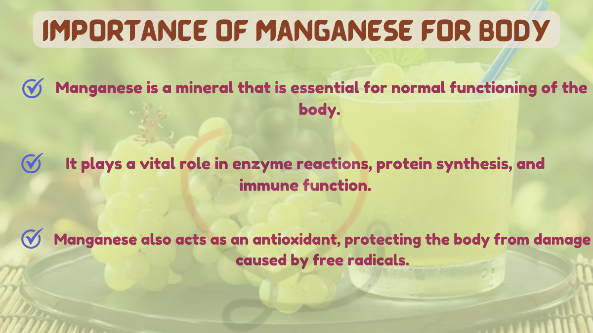 Benefits of Manganese in Grapes