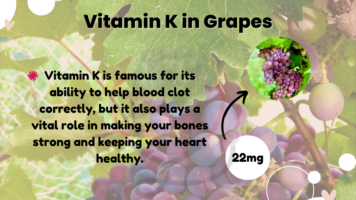 Image showing the Nutrition of Vitamin K in Grapes
