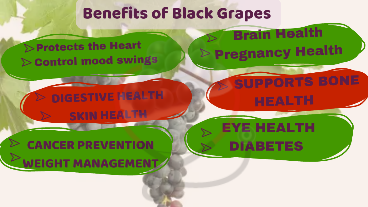 Image showing the Health Benefits of Black Grapes