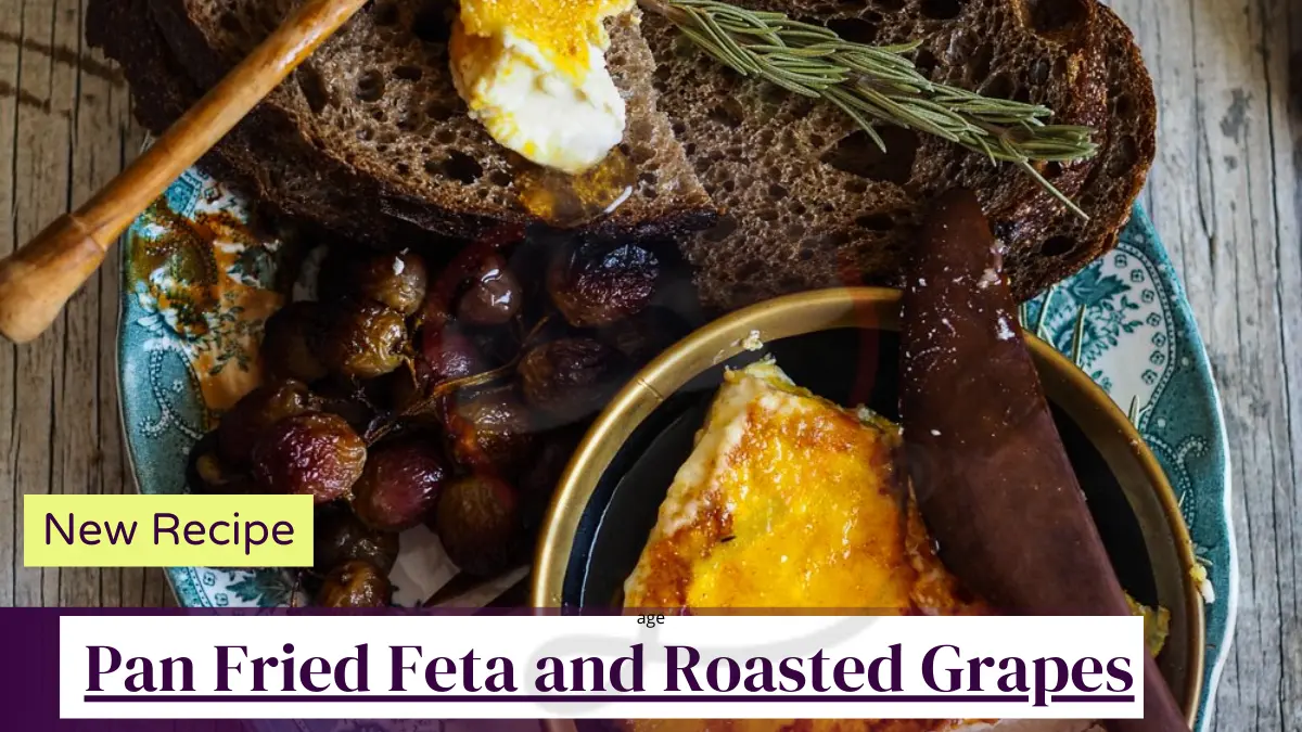 Image showing Pan Fried Feta and Roasted Grapes Recipe
